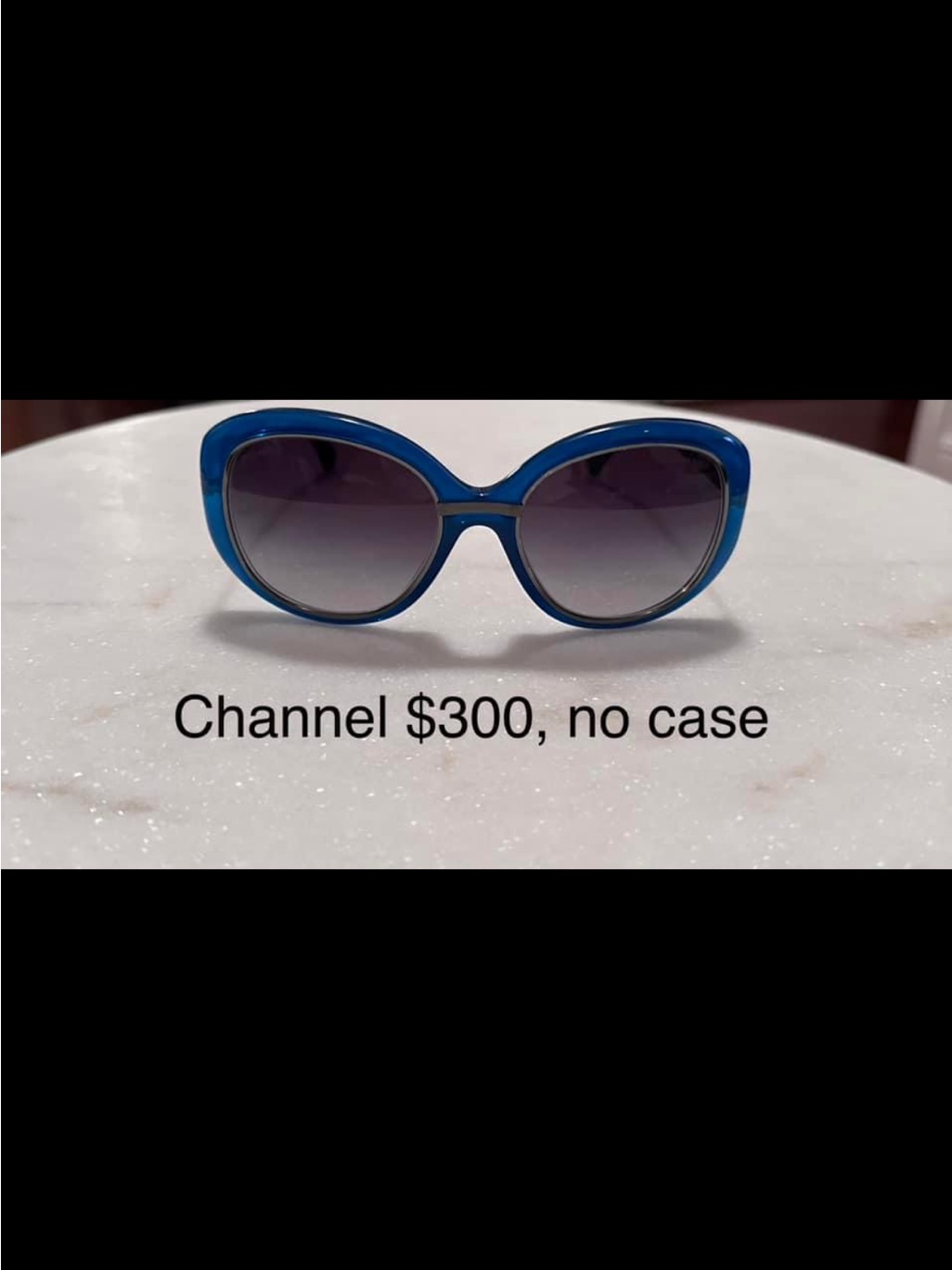 Chanel Blue Oval Gradient Sunglasses